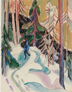 森の中を歩く 作： Ernst Ludwig Kirchner